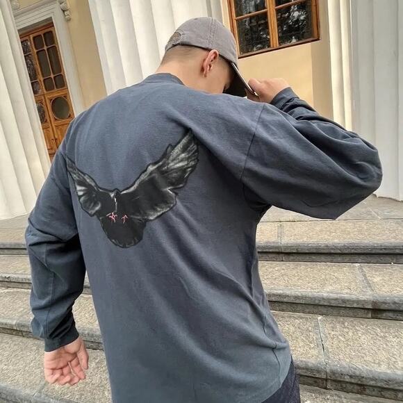 Yeezy YZY Gap Engineered by Balenciaga Dove Tee 'Black' Medium Mock Neck top - Picture 4 of 4